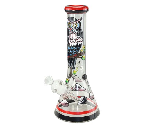 Night Owl - Hand Painted Glass Ice Bong 